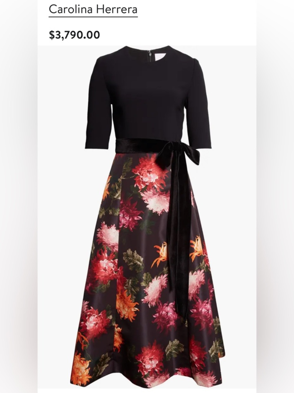 Carolina Herrera Chrysanthemum Fit & Flare Midi Dress NWT $3,790 Sz 4